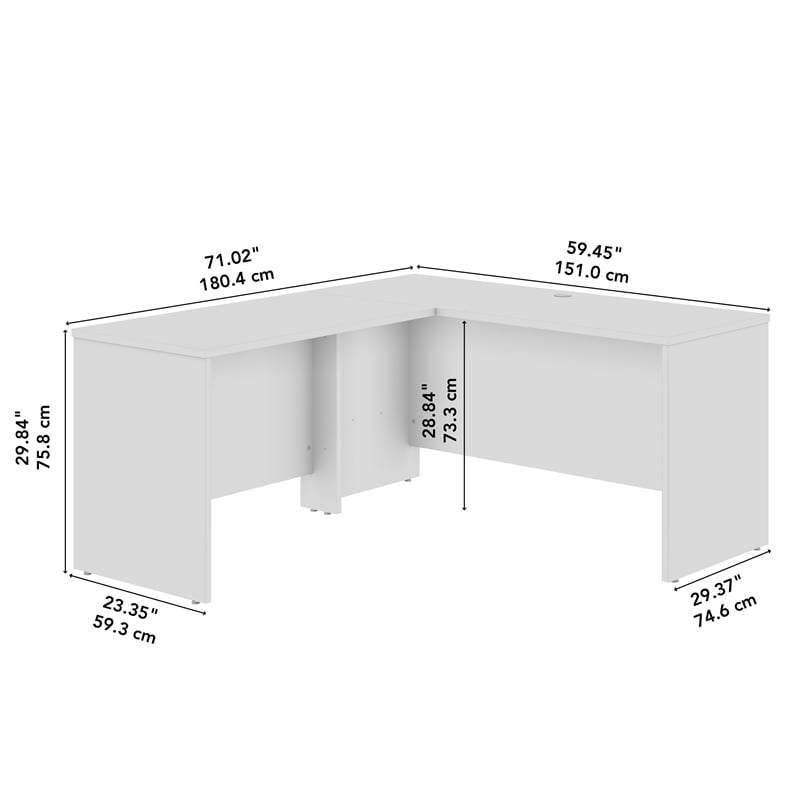 Studio C 60W x 30D L Shaped Desk in Natural Elm - Engineered Wood