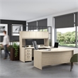 Studio C 72W x 36D Bow Front Desk in Natural Elm - Engineered Wood