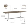 Bush Business Furniture 96W x 42D Boat Shaped Conference Table in Modern Hickory