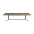 Bush Business Furniture 120W Boat Shaped Conference Table in Modern Hickory