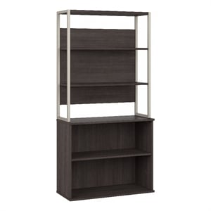 Hybrid Tall Etagere Bookcase in Storm Gray - Engineered Wood