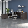 Studio C 72W Office Desk with Return and Drawers in Storm Gray - Engineered Wood