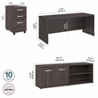 Studio C 72W Office Desk with Return and Drawers in Storm Gray - Engineered Wood