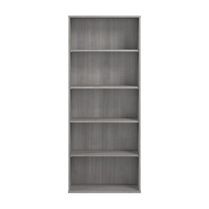 Hustle Tall 5 Shelf Bookcase in Platinum Gray - Engineered Wood