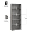 Hustle Tall 5 Shelf Bookcase in Platinum Gray - Engineered Wood