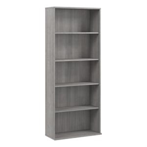 Hustle Tall 5 Shelf Bookcase in Platinum Gray - Engineered Wood