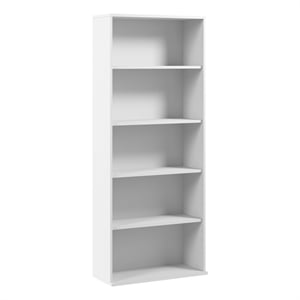 Hustle Tall 5 Shelf Bookcase in White - Engineered Wood