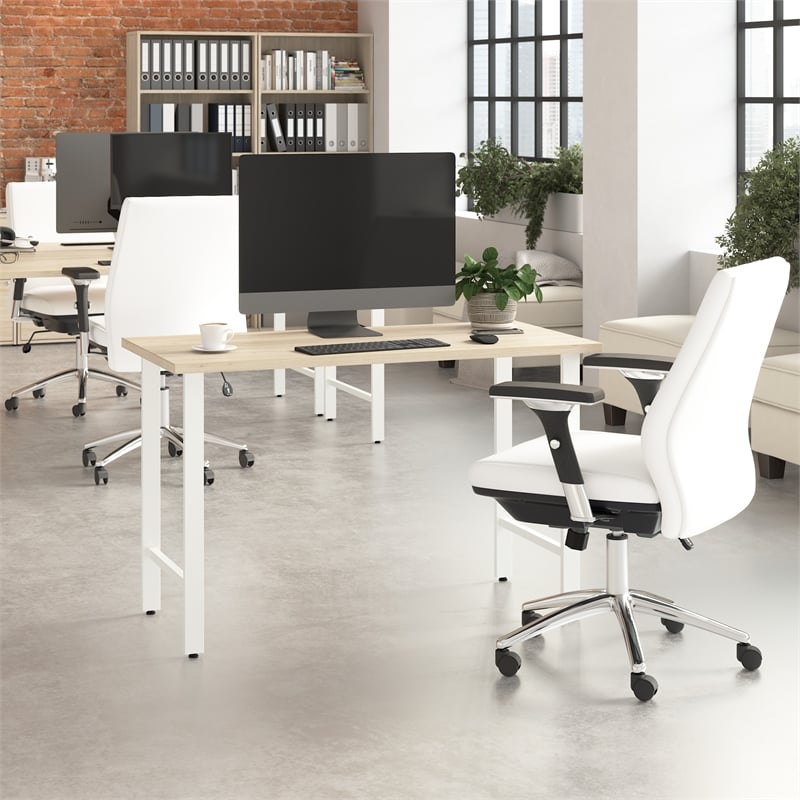 Hustle 48W x 24D Computer Desk with Metal Legs in Natural Elm - Engineered Wood