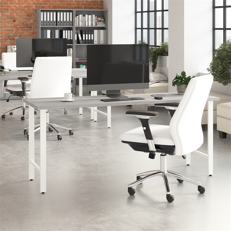 Hustle 72W Computer Desk with Metal Legs in Platinum Gray - Engineered Wood