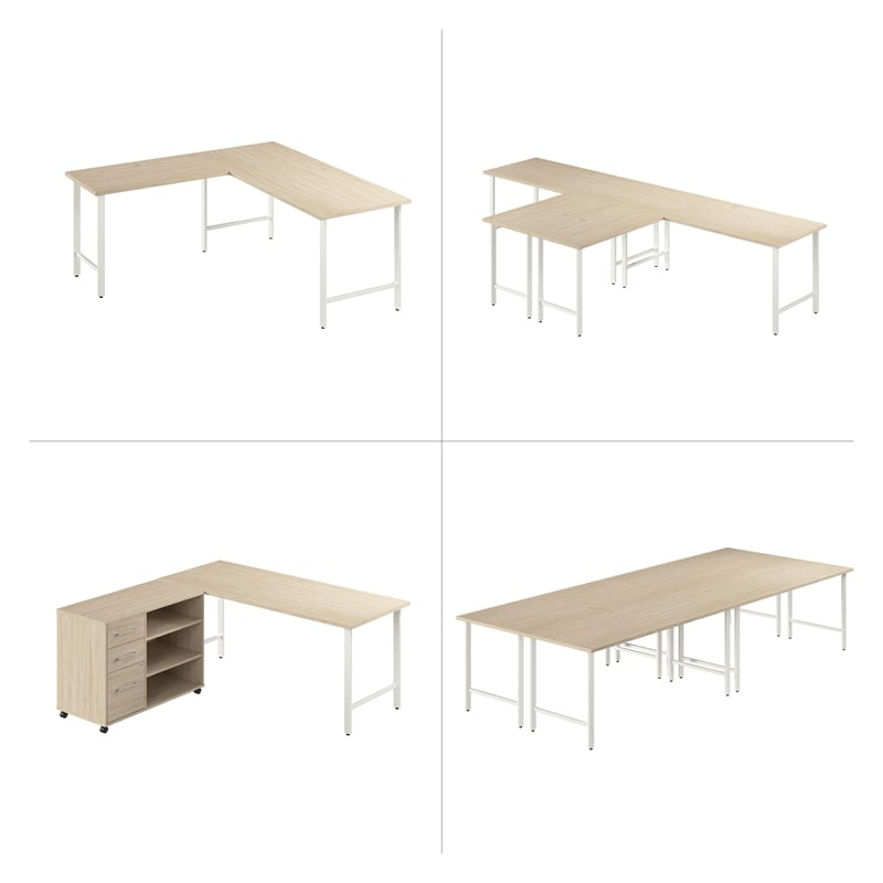 Hustle 72W x 30D Computer Desk with Metal Legs in Natural Elm - Engineered Wood