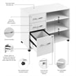 Hustle Office Storage Cabinet with Wheels in White - Engineered Wood