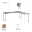 Hustle 72W x 24D L Shaped Computer Desk in Platinum Gray - Engineered Wood