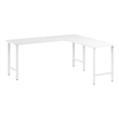 Hustle 72W L Shaped Computer Desk with Metal Legs in White - Engineered Wood
