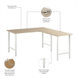 Hustle 60W x 30D L Shaped Computer Desk in Natural Elm - Engineered Wood