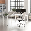 Hustle 60W L Shaped Computer Desk with Metal Legs in White - Engineered Wood