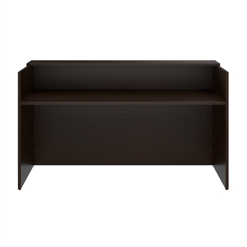 Arrive 72W x 30D Reception Desk with Shelf in Mocha Cherry - Engineered Wood