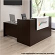 Arrive 72W x 72D L Reception Desk with Counter in Mocha Cherry - Engineered Wood