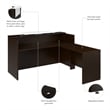 Arrive 72W x 72D L Reception Desk with Counter in Mocha Cherry - Engineered Wood