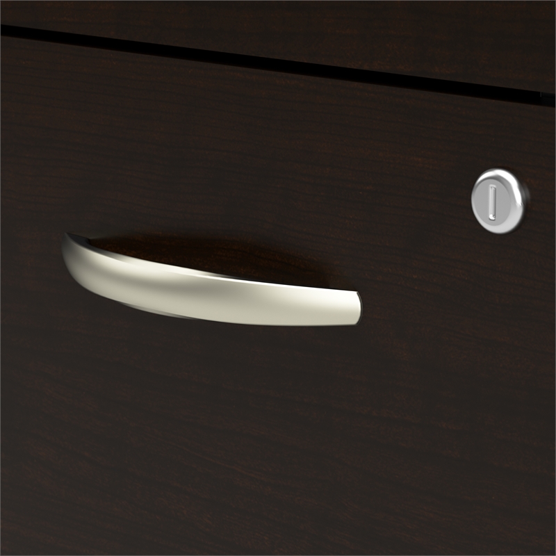 Arrive 72W x 72D L Reception Desk with Drawers in Mocha Cherry - Engineered Wood