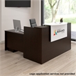 Arrive 72W x 72D L Reception Desk with Drawers in Mocha Cherry - Engineered Wood