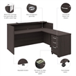 Arrive 72W x 72D L Reception Desk with Drawers in Storm Gray - Engineered Wood