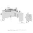 Arrive 72W x 72D L Reception Desk with Drawers in Storm Gray - Engineered Wood