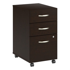 Arrive 3 Drawer Mobile File Cabinet in Mocha Cherry - Engineered Wood