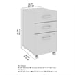 Arrive 3 Drawer Mobile File Cabinet in Storm Gray - Engineered Wood