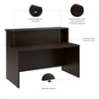 Arrive 60W x 30D Reception Desk with Shelf in Mocha Cherry - Engineered Wood