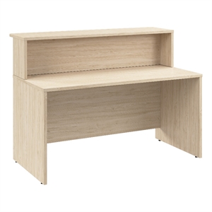 Arrive 60W x 30D Reception Desk with Shelf in Natural Elm - Engineered Wood