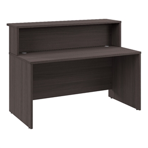Arrive 60W x 30D Reception Desk with Shelf in Storm Gray - Engineered Wood