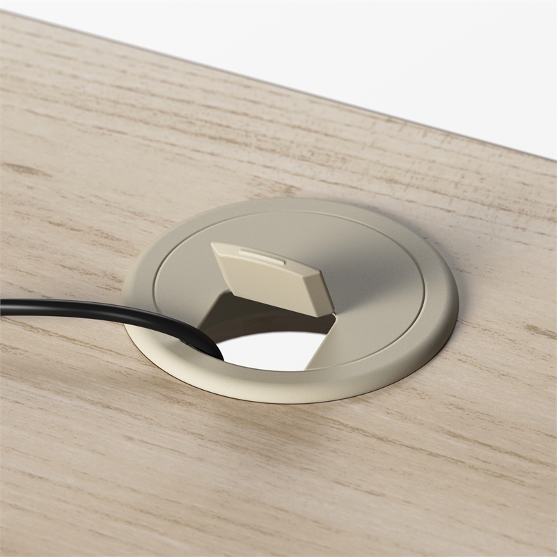 Arrive 60W x 72D L Shaped Reception Desk in Natural Elm - Engineered Wood