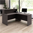 Arrive 60W x 72D L Shaped Reception Desk in Storm Gray - Engineered Wood