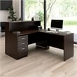 Arrive 60W x 72D L Reception Desk with Drawers in Mocha Cherry - Engineered Wood