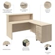 Arrive 60W x 72D L Reception Desk with Drawers in Natural Elm - Engineered Wood