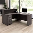 Arrive 60W x 72D L Reception Desk with Drawers in Storm Gray - Engineered Wood