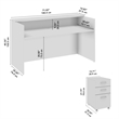 Arrive 72W x 30D Reception Desk with Drawers in Storm Gray - Engineered Wood