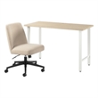 Hustle 48W x 24D Computer Desk and Chair Set in Natural Elm - Engineered Wood