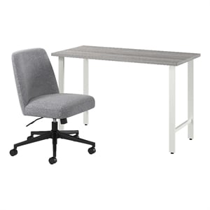 Hustle 48W x 24D Computer Desk and Chair Set in Platinum Gray - Engineered Wood