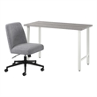 Hustle 48W x 24D Computer Desk and Chair Set in Platinum Gray - Engineered Wood