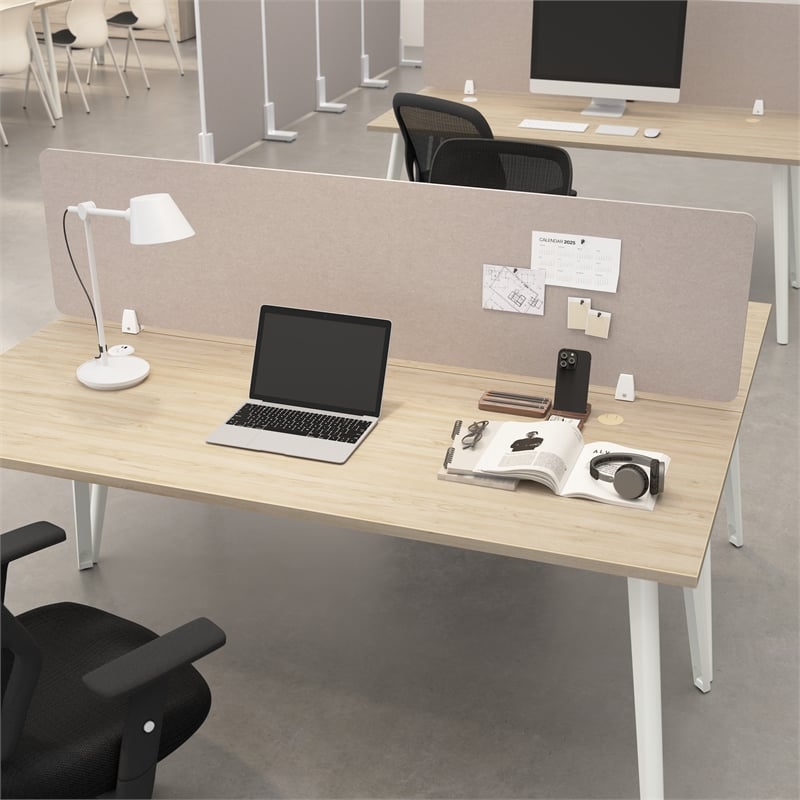 Bush Business Furniture 70W Desktop Privacy Screen in Warm Beige