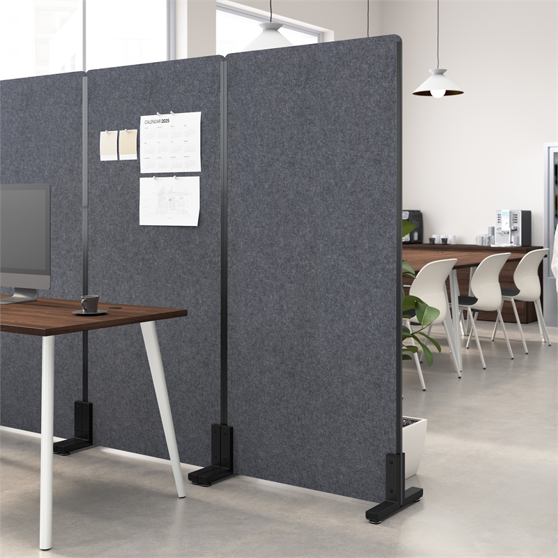 Bush Business Furniture 34W x 72H Freestanding Privacy Screen in Charcoal