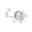 2-inch Desktop Power Grommet with AC Outlet and USB-A/USB-C Ports in Black