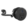 2-inch Desktop Power Grommet with AC Outlet and USB-A/USB-C Ports in Black