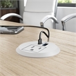 2-inch Desktop Power Grommet with AC Outlet and USB-A/USB-C Ports in White
