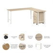 Hustle 72W x 24D L Shaped Desk with Drawers in Natural Elm - Engineered Wood