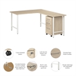 Hustle 60W x 30D L Shaped Desk with Drawers in Natural Elm - Engineered Wood