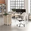 Hustle 60W x 30D L Shaped Desk with Drawers in Natural Elm - Engineered Wood