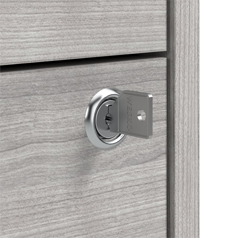 Hustle 60W x 30D L Shaped Desk with Drawers in Platinum Gray - Engineered Wood