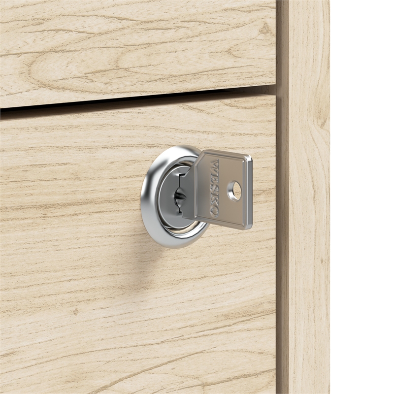 Hustle 72W x 30D L Shaped Desk with Drawers in Natural Elm - Engineered Wood